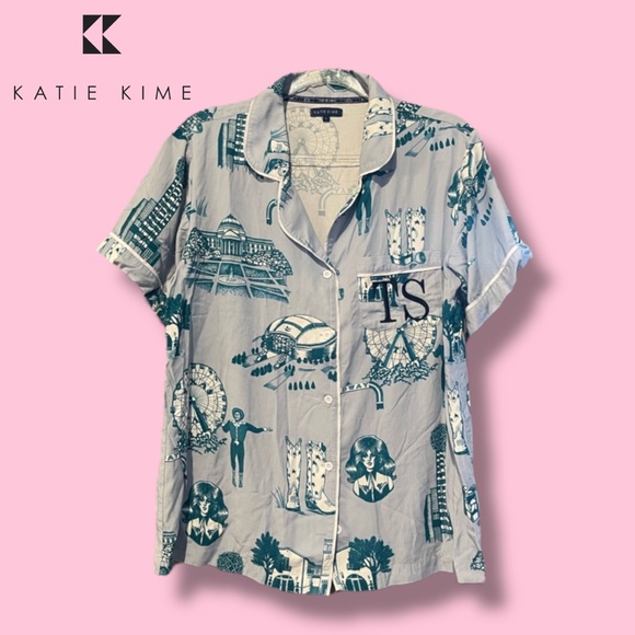 Katie K Other - Katie Kime Dallas Toile Pajama Top in Blue Pine